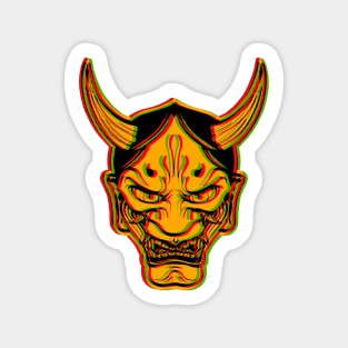 Japanese Hannya mask. Sticker